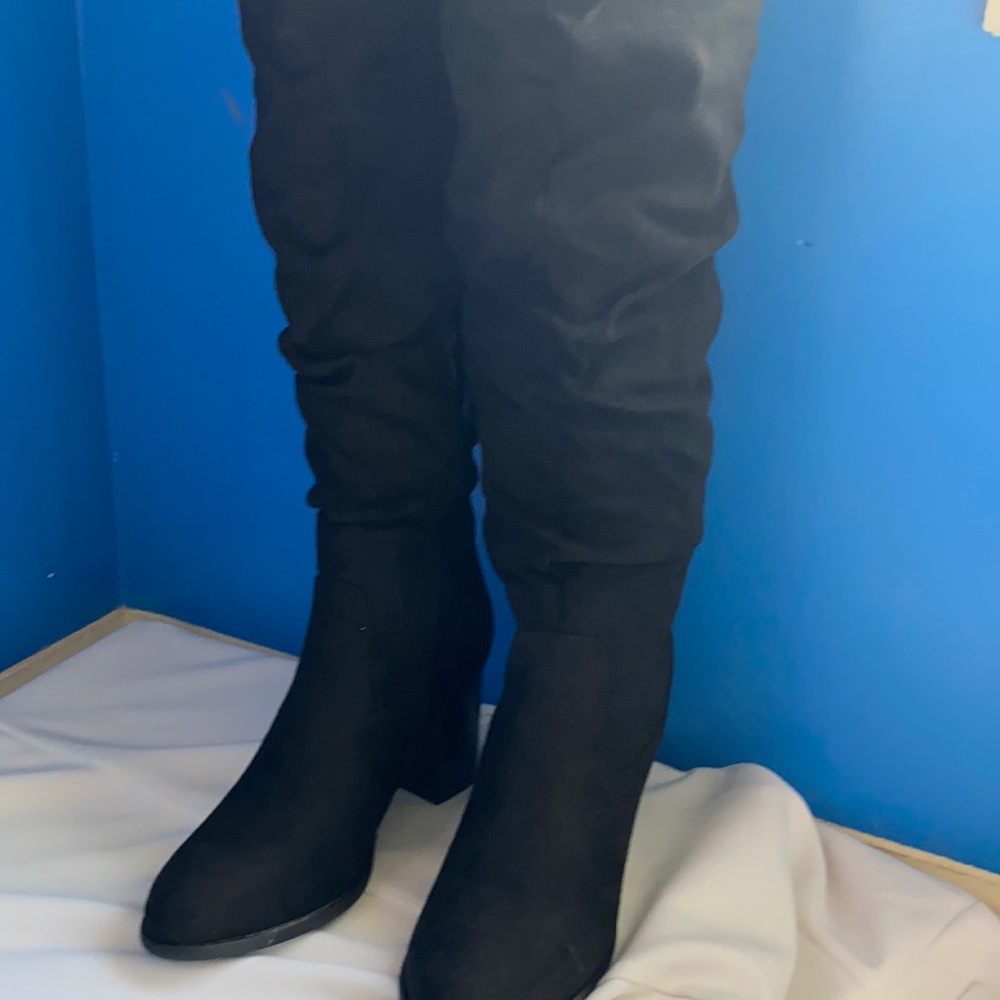 Women thigh high wide boots